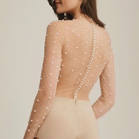By Watters 'Rosehip' Beaded Body Suit in Nude (NWT) - Picture 3 of 11